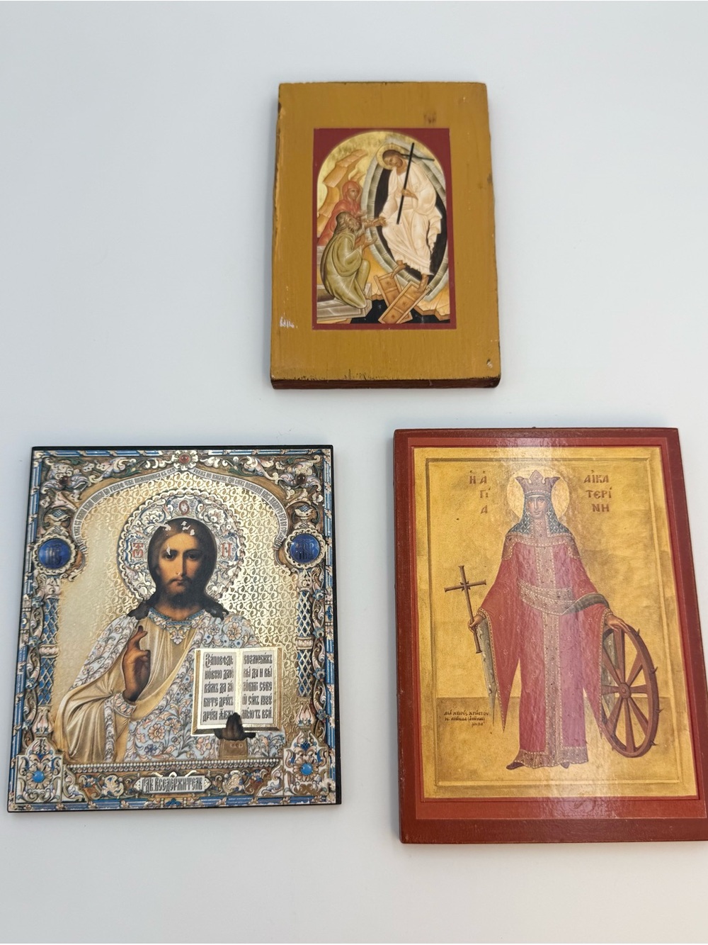 Lot of 3 Vintage Religious Wall Plaques (Gallery Wall) As Is